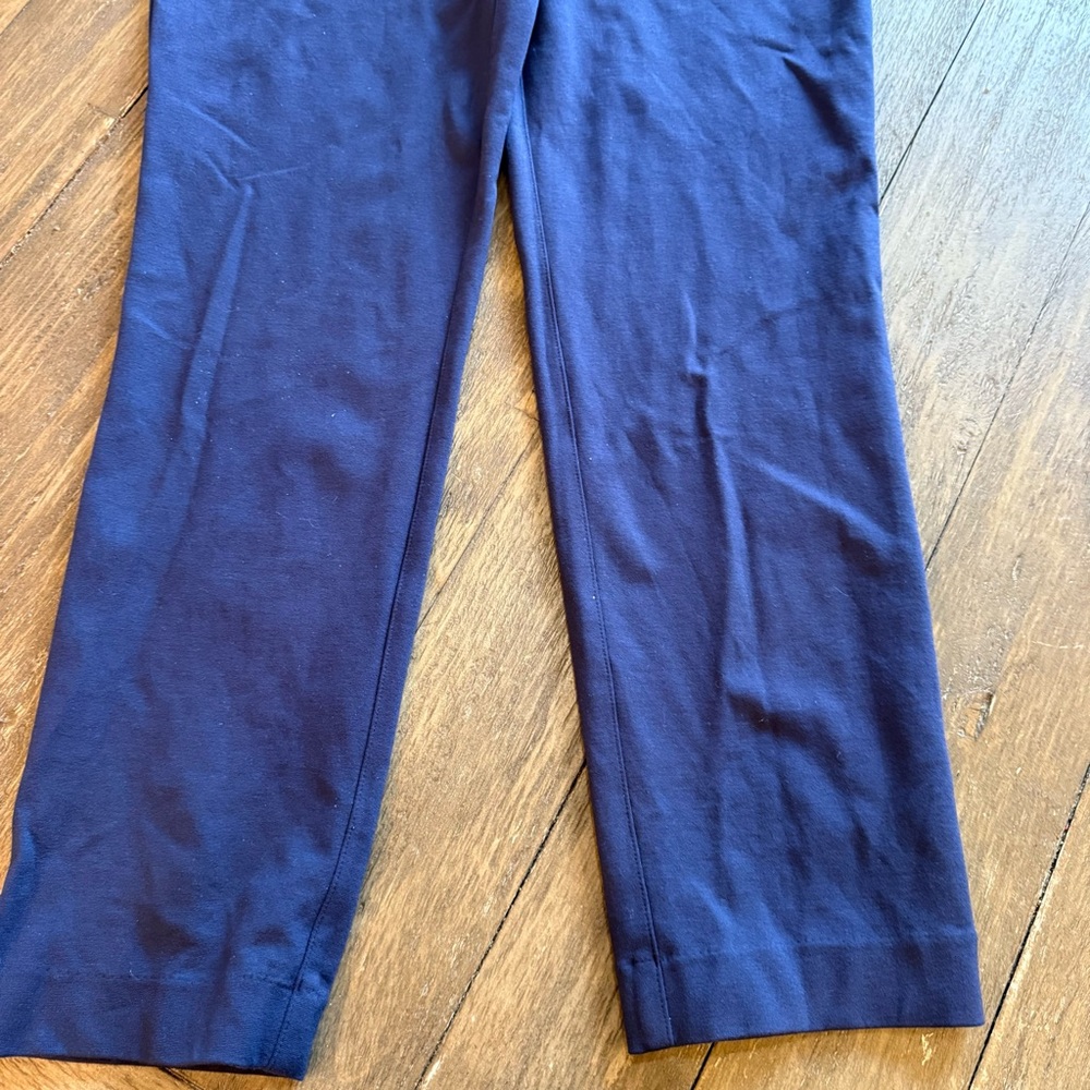 Chico's Ponte Knit Ankle Pants Navy Blue Pull-On Elastic Waist Size 1 (8-10) - Picture 11 of 12